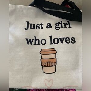 Girl w coffee tote bag new